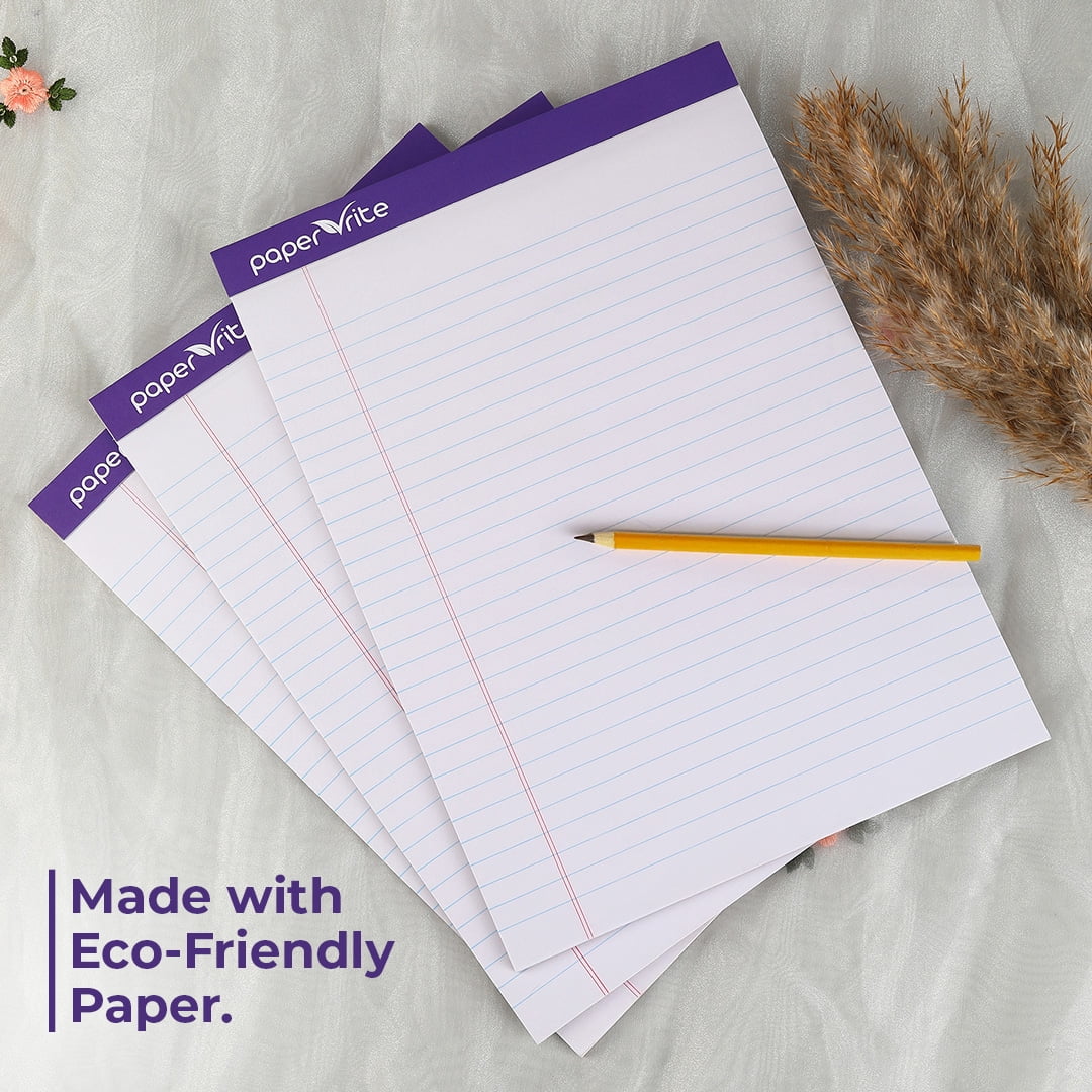 Paper Rite Writing Pads | White | 50 Sheets | 11.75 x 8.5 in | Pack of 12