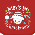 thumbnail image 4 of Inktastic Baby's 1st Christmas Cute Penguin with Candy Canes Boys or Girls Baby Bib, 4 of 4