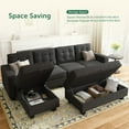 HONBAY Convertible Sectional Storage Sofa with Reversible Chaise, Dark