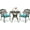 Ocean Blue, variant on MEETWARM 3 Piece Patio Bistro Set, Outdoor All-Weather Cast Aluminum Dining Furniture Set Includes 2 Cushioned Chairs and a 31” Round Table with Umbrella Hole for Garden Deck, Chili Red