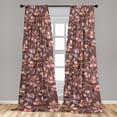 thumbnail image 4 of Ambesonne Autumn Curtains, Dog Rose Branches Pattern, Pair of 28"x95", Pale Redwood Blush and Pink, 4 of 5