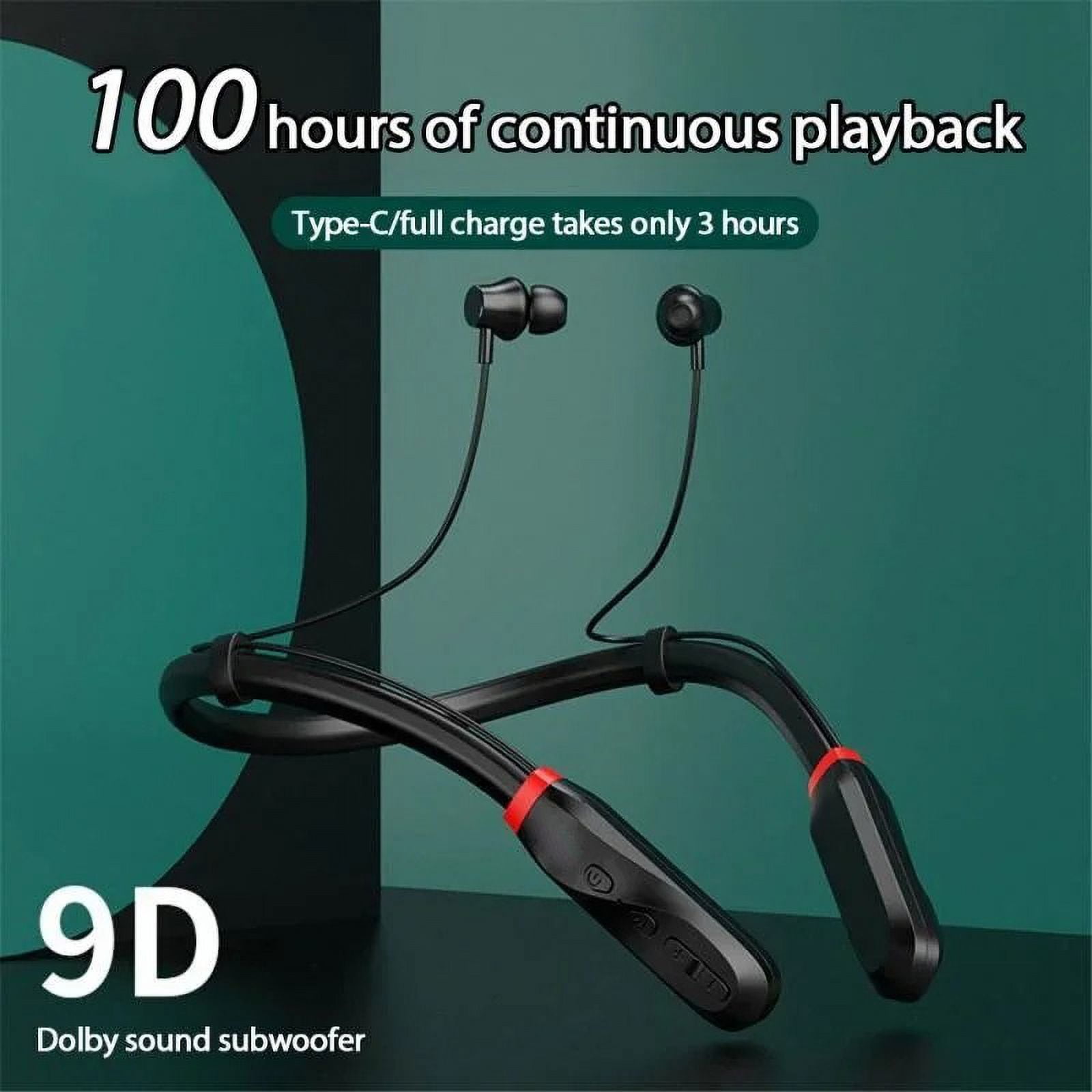 I35 Wireless Bluetooth-Compatible Headphones, 200 Hours Playtime, Skin-Friendly, Magnetic Suction, IPX5 Waterproof, BT 5.1 Technology Link Scope 33ft, Stereo Earbuds And Built-In Microphone, Black
