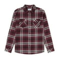 thumbnail image 4 of Hurley Men's Plaid Button-Up Flannel Shirt Color: Charcoal Heather Size: M, 4 of 5
