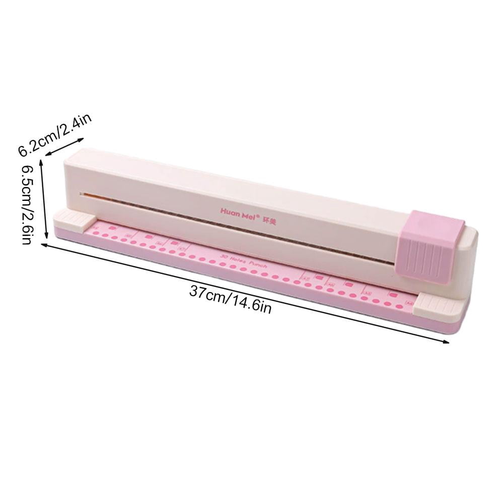 Professional 30-Hole Puncher for A4 Loose-Leaf Notebooks, Handheld Sliding Paper Hole Punch with Alignment Guide, Portable Binder Tool Used for B5 A5 DIY Journal & Office Filing - Type A