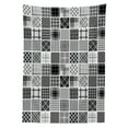 thumbnail image 3 of Ambesonne Grey Tablecloth Rectangular Table Cover, Plaid Patchwork Retro, 60"x84", White Black Grey, 3 of 4