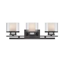 Designers Fountain Fusion Biscayne Bronze 3 Light Bathroom Vanity Light Fixture, 86103-BBR