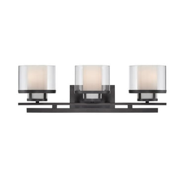 Designers Fountain Fusion Biscayne Bronze 3 Light Bathroom Vanity Light Fixture, 86103-BBR