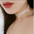 thumbnail image 2 of HOOUN Women's Fashion Jewelry White Pendant Lace Choker Wedding, 2 of 8