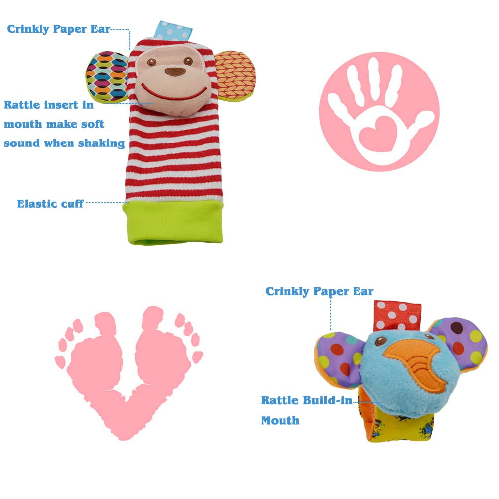 Baby Wrist Rattles Sock Toys Newborn Baby Sock Toys 0 6 - Temu