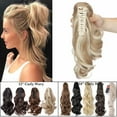 thumbnail image 4 of Benehair Clip In Ponytail Hair Extensions Fashion Claw on Long Cute Wavy Hair Piece 12" Claw Curly Sandy Blonde & Bleach Blonde, 4 of 11