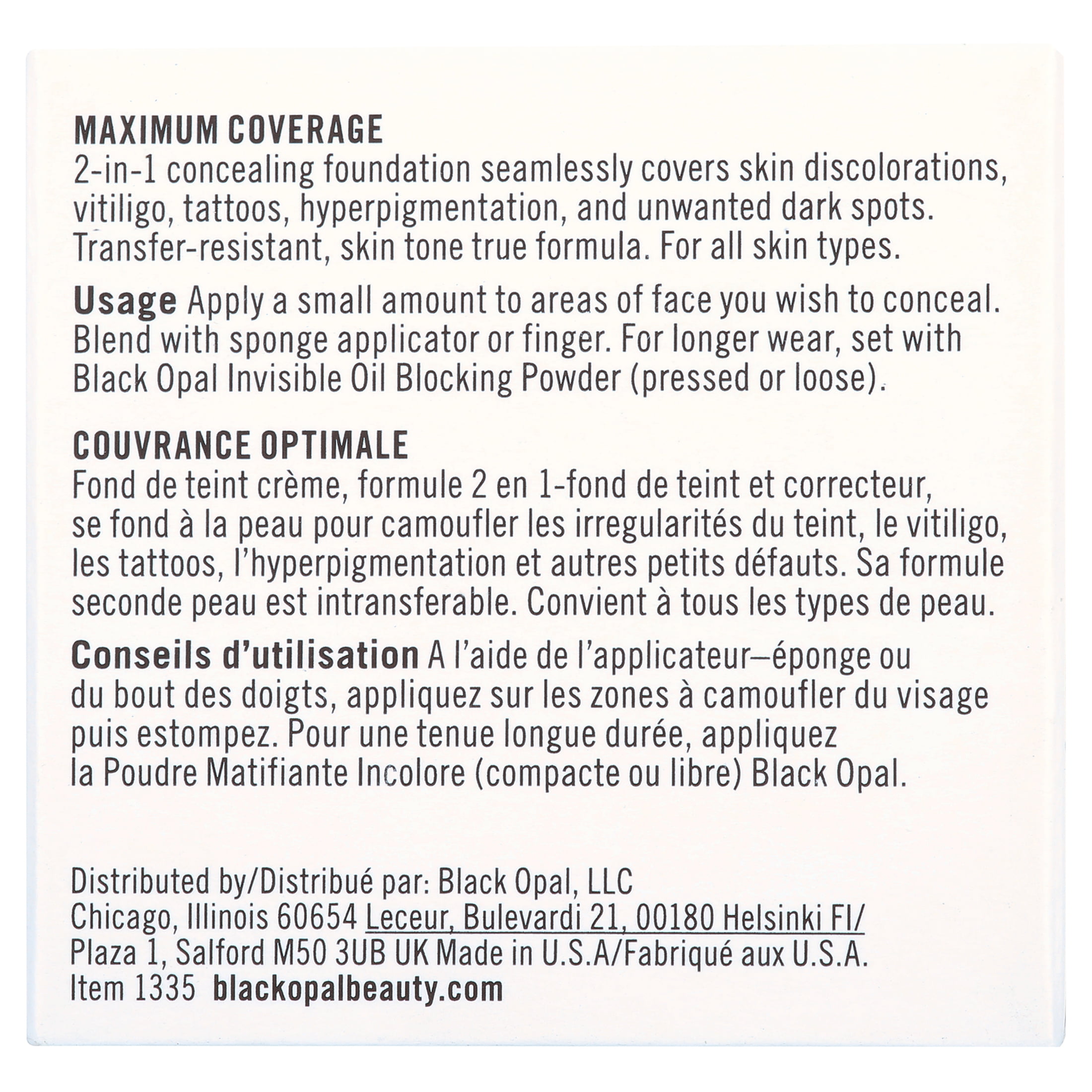 BLK/OPL Total Coverage Concealing Foundation Hazelnut 0.40 oz