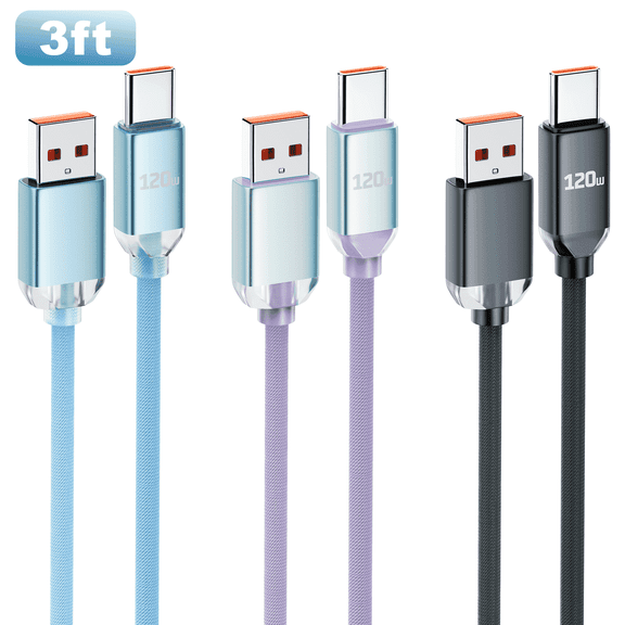 OWNTECH USB A to USB C [3Pack, 3FT]Cable, Fast Charger Cord Nylon Braided Compatible with Samsung Galaxy Series and Other USB C Devices-Muticolor
