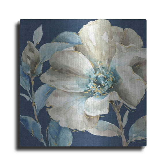 Luxe Metal Art 'Indigold IV Navy' by Lisa Audit, Metal Wall Art,, 24"x24"