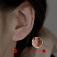 thumbnail image 3 of S925 Pendientes de plata con forma de uña para la oreja, mini pendientes con forma de hueso para la oreja, con agujeros para la oreja, pendientes de plata con forma de palillo, sentido, 3 of 6