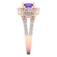 thumbnail image 3 of Three-Stone Engagement Ring for Women - 2.16ct Natural Amethyst in 14K Rose Gold Promise Ring, 3 of 6
