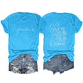 thumbnail image 1 of Cathalem T Shirts Womens 2024 Summer Slim Fitted Ribbed Knit Basic Casual Tee Tops,Sky Blue M, 1 of 3