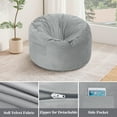 thumbnail image 5 of Lusimo Giant Bean Bag Chairs Bean Bag Bed with Foam Filling, Convertible Bean Bag Chair Bed with Washable Velvet Cover and Side Pocket for Adults, Family, Living Room, Gray, Full Size, 5 of 11