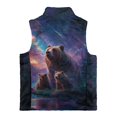 thumbnail image 5 of Xixirimido Bears Galaxy Pattern Boys Girls Fleece Vest Sleeveless Stand-up Collar Jacket with Pockets Full-Zip Fall Winter Warm Outerwear for 7-8Y, 5 of 6