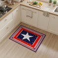 thumbnail image 2 of ODIKA 3'x5' Washable Accent Rug Pet Friendly, Non-Shedding Mat Patriotic Burst July Independence Border Halloween Plaid Stars for Bedside, Nursery Room, 2 of 7