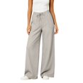 thumbnail image 2 of JnLxul Wide Leg Pants for Women Elastic Waist Drawstring Loose Summer Casual Lightweight Pants with Pockets(Large,Gray), 2 of 8
