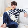 thumbnail image 5 of Pijamas de invierno de manga larga para bebés, ropa de dormir para niños, conjuntos de pijamas de lana para adolescentes, 6, 8, 10, 12, 15 años, 5 of 5
