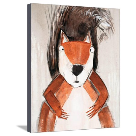 Playful Squirrels - Playful Squirrel Stretched Canvas Print Wall Art By Madelaine Morris