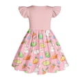 thumbnail image 4 of Robe de Pâques pour Filles, Robe d'Été pour Tout-Petits à Manches Courtes, Robe Décontractée Imprimée pour Enfants à Col Rond pour le Printemps, Tenue de Fête pour Enfants pour un Usage Quotidien, Séance Photo, 4 of 6