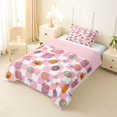 thumbnail image 2 of Feelyou Boho Pumpkin Daisy Twin Comforter Sets, Hippie Buffalo Plaid Bedding Set, Pink Reversible, 2-Piece, 1 Comforter and 2 Pillowcases, 2 of 7