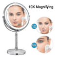 thumbnail image 2 of 8" Gold LED Makeup Mirror - USB Charging, 10X Magnifier, Adjustable Tri-Light Stand, 2 of 4