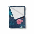 thumbnail image 2 of Cartoon Soft Flannel Fleece Throw Blanket, Underwater Graphic Algaes Coral Reefs Turtles Fishes the Life Aquatic, Cozy Plush for Indoor and Outdoor Use, 70" x 90", Multicolor, by Ambesonne, 2 of 6