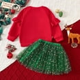 thumbnail image 6 of yocbz Toddler Christmas Outfit Girl Newborn Baby Girls Christmas Outfits Long Sleeve Romper+Suspender Skirts+Headband Clothes Red,Size for 4-5 Years, 6 of 7