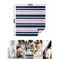 thumbnail image 4 of Navy Blue Pink Striped Cloth Napkins Set of 4 Reusable Dinner Napkins, Gradient Horizontal Lines Cocktail Napkin Washable Table Napkins for Wedding/Holiday Party/Baby Shower 20"x20", 4 of 7