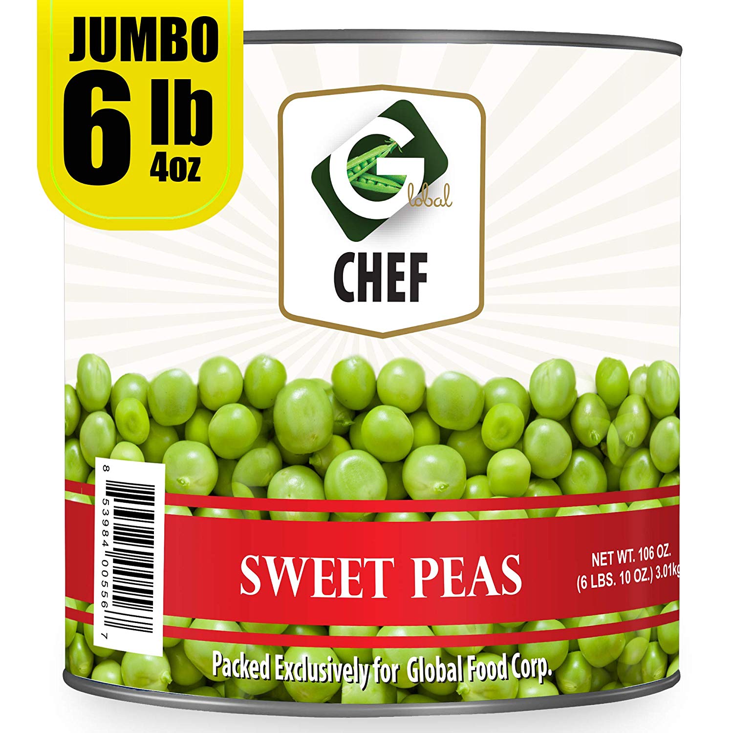 Global Choice Green Peas 100 oz JUMBO size