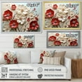 thumbnail image 4 of Designart Décoration Murale d'art Floral, art Mural Floral, Double Étreinte de Fleurs Cramoisies Rouges et Blanches, Grande Toile Murale, 20x12 Pouces, 4 of 5