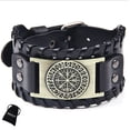thumbnail image 4 of Pulsera de cuero MADIOLA Vikingo Vegvisir Negro/Bronze, 4 of 6