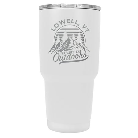 

Lowell Vermont Souvenir Laser Engraved 24 oz Insulated Stainless Steel Tumbler White White.