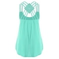 thumbnail image 2 of WTXUE Tank Tops Womens Tank Tops Loose Fit Bandages Sleeveless Vest Top High Low Tank Top Notes Strappy Tank Tops Sleeveless Tank Tops for Women Open Back Tops for Women Womens Tops Casual Green M, 2 of 4