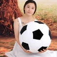 thumbnail image 2 of Thinsont Soft Soccer Ball Doll Pillow Football Cushion Plush Stuffed Round Child Toy Black white 30cm, 2 of 6