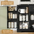 thumbnail image 5 of Homfa 54.3"W Kitchen Sideboard Cabinet with Drawer, 4 Door Buffet Storage Cabinet with Adjustable Shelves, Black, 5 of 7