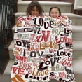 thumbnail image 5 of TechWave Heart Pattern Winter Blanket Winter Flannel Blanket Valentine's Day Cute Style Suitable For Bed Sofa Sofa Travel Camping Christmas Throw Blankets Ruffle Throw Blanket Blanket Covers Twin Twin, 5 of 5