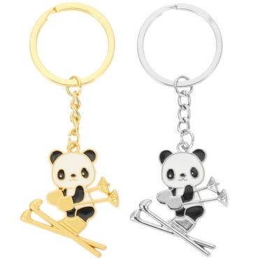 WHAMVOX 2 Pcs Tag Panda Keychain House Keychain Door Keychain Travel 9X3.5X0.5CM