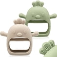 thumbnail image 1 of Manoplas de silicona ChookaChoo de Teething Toy para bebés de 0 a 6, 6 a 12 meses, paquete de 2, 1 of 7