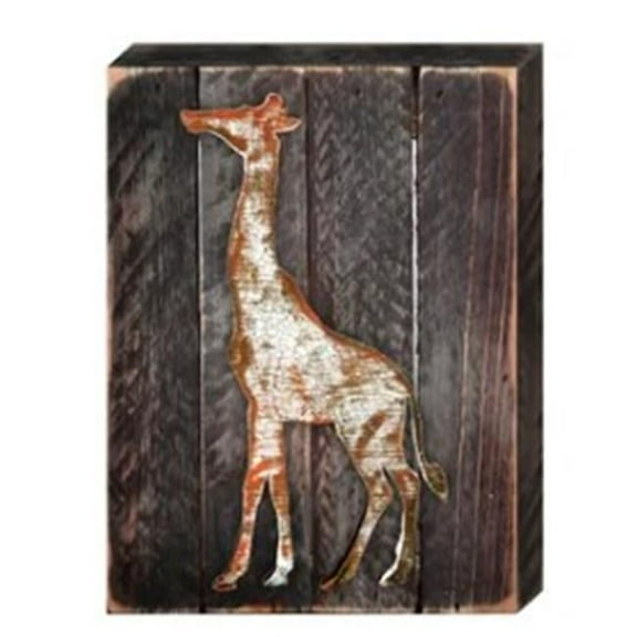 Designocracy G982312S-18 Giraffe in Frame Rustic Wooden Art