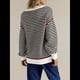 thumbnail image 5 of Sudadera Holgada A Rayas para Mujer, Cuello Redondo, Larga, Sudaderas con Capucha, Moda de Verano 2025, Jersey de Cuello Alto. XL, 5 of 6