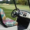 thumbnail image 6 of Pzuqiu Golf Cart Seat Covers Easy to Install Polyester Cloth, Compatible with Golf Car Seat Outdoor, for Ezgo 2 Person Seats Golf Carts, Colorful Floral Mandala, 6 of 10