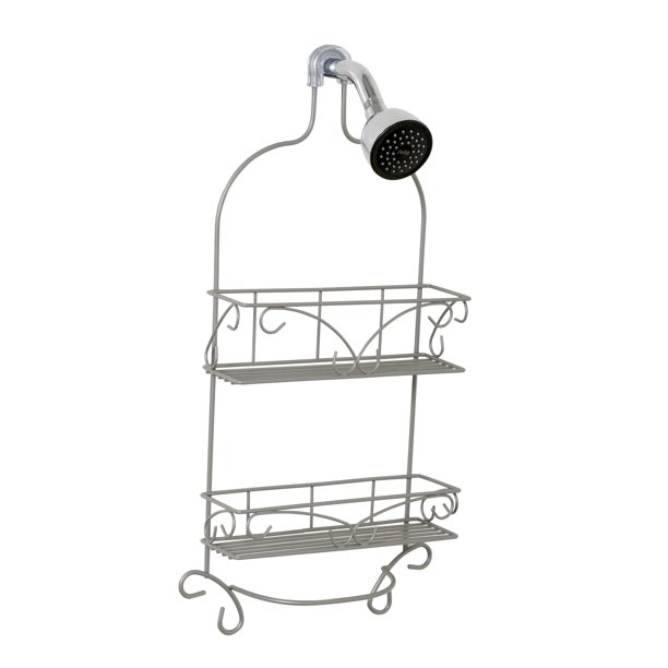 Zenna Home Scroll Shower Caddy, Satin Nickel