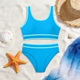 thumbnail image 6 of ATOGUTA Girl's Swimsuit High Waist Athletic Bathing Suit Cute Classic Bikinis Set Kids Swim Suits Size 7-16, Sky Blue, 6 of 6