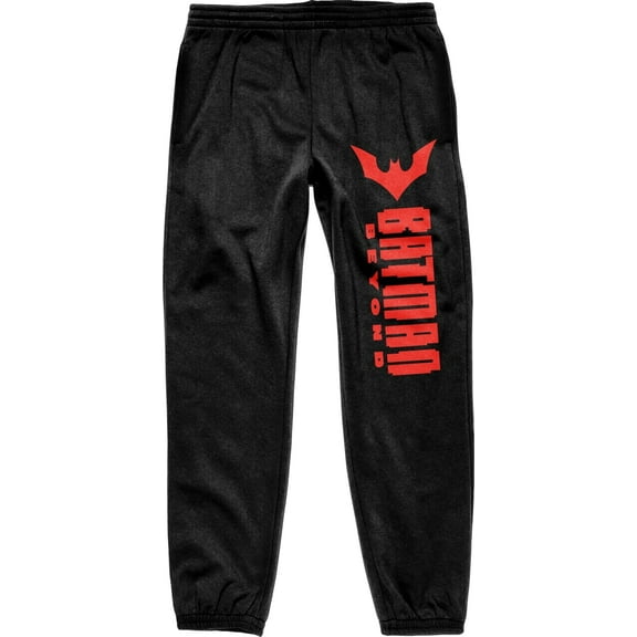 Batman Beyond Red Title Men's Black Graphic Sleep Pajama Pants-L