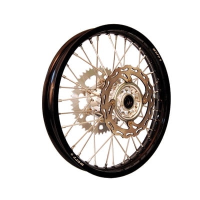 Warp 9 Complete Wheel Kit - Rear 19 x 2.15 Black Rim/Silver Hub/Silver Spokes and Nipples for KTM 250 SX 2003-2018