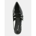 thumbnail image 4 of No Boundaries Women's Faux Leather Strappy Moto Flats, 4 of 6